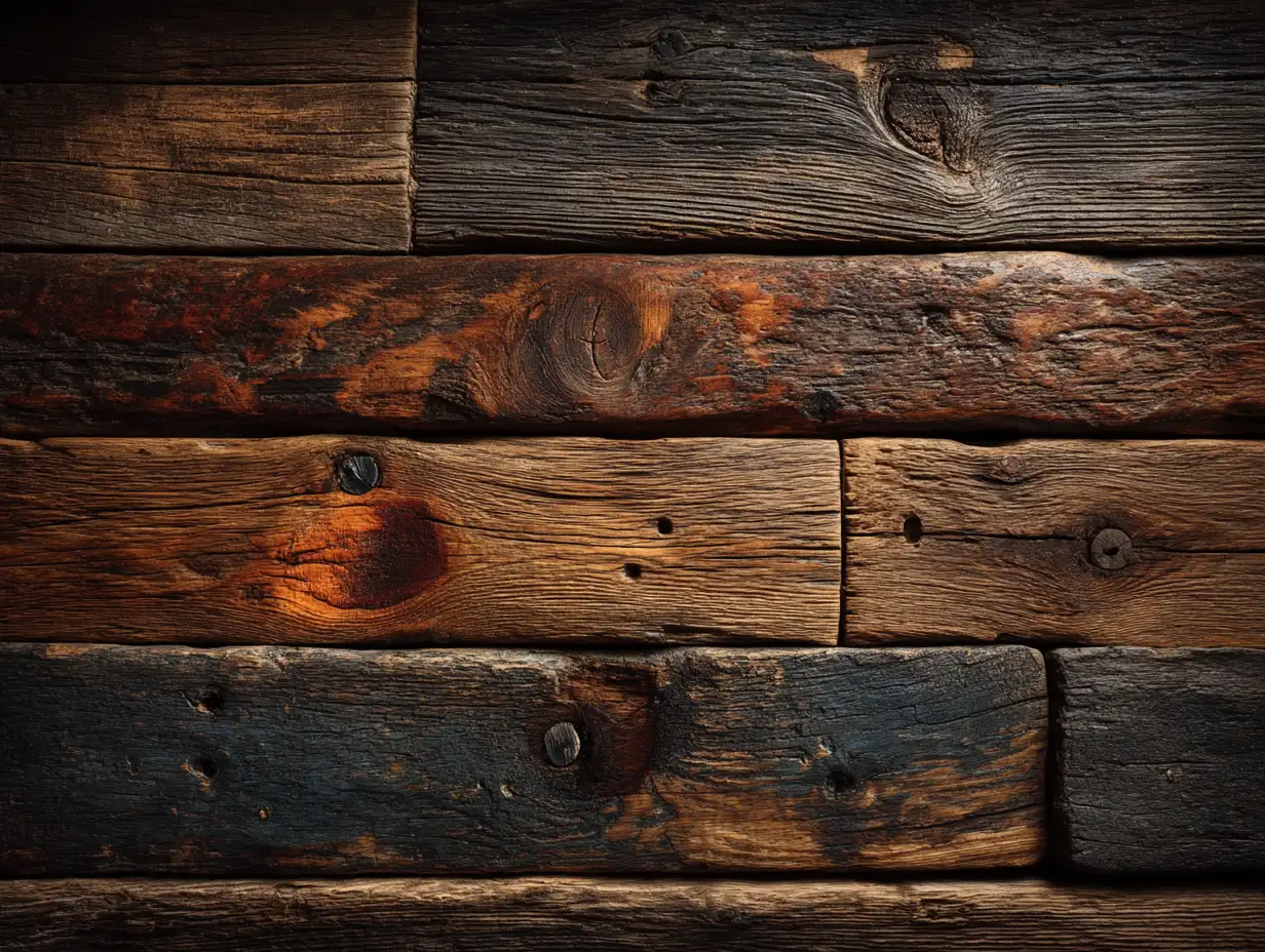 Horizontal rustic cabin wood boards, warm amber tones, cozy autumn lighting, slight imperfections for authenticity