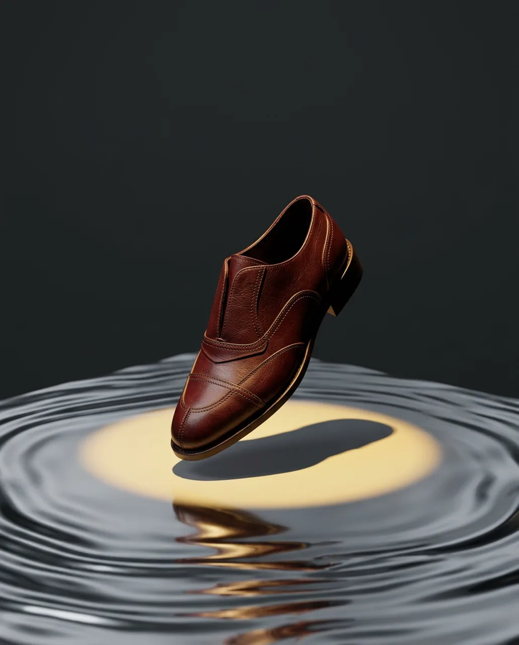 Estudio de zapato color sangre de buey