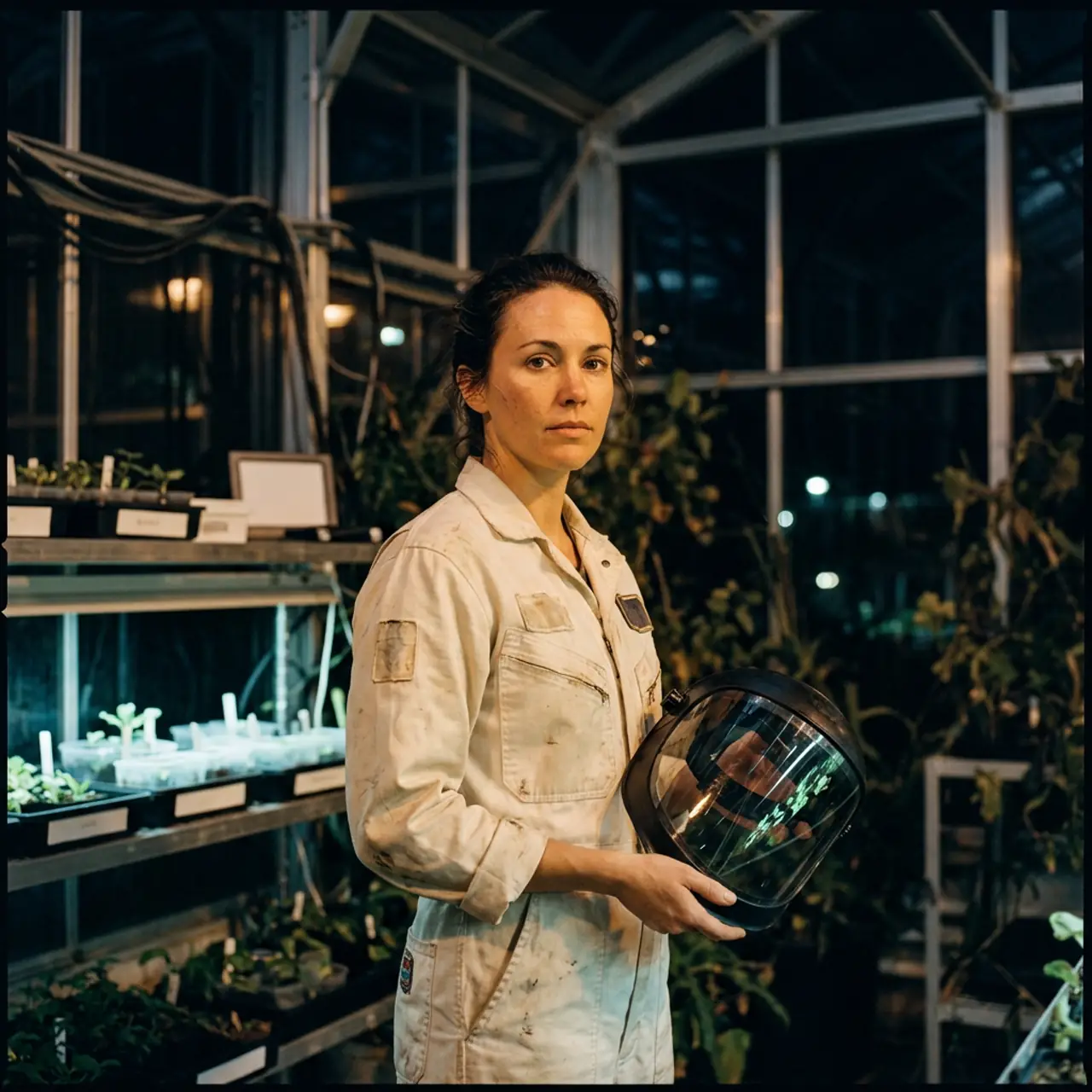 Investigador del laboratorio nocturno