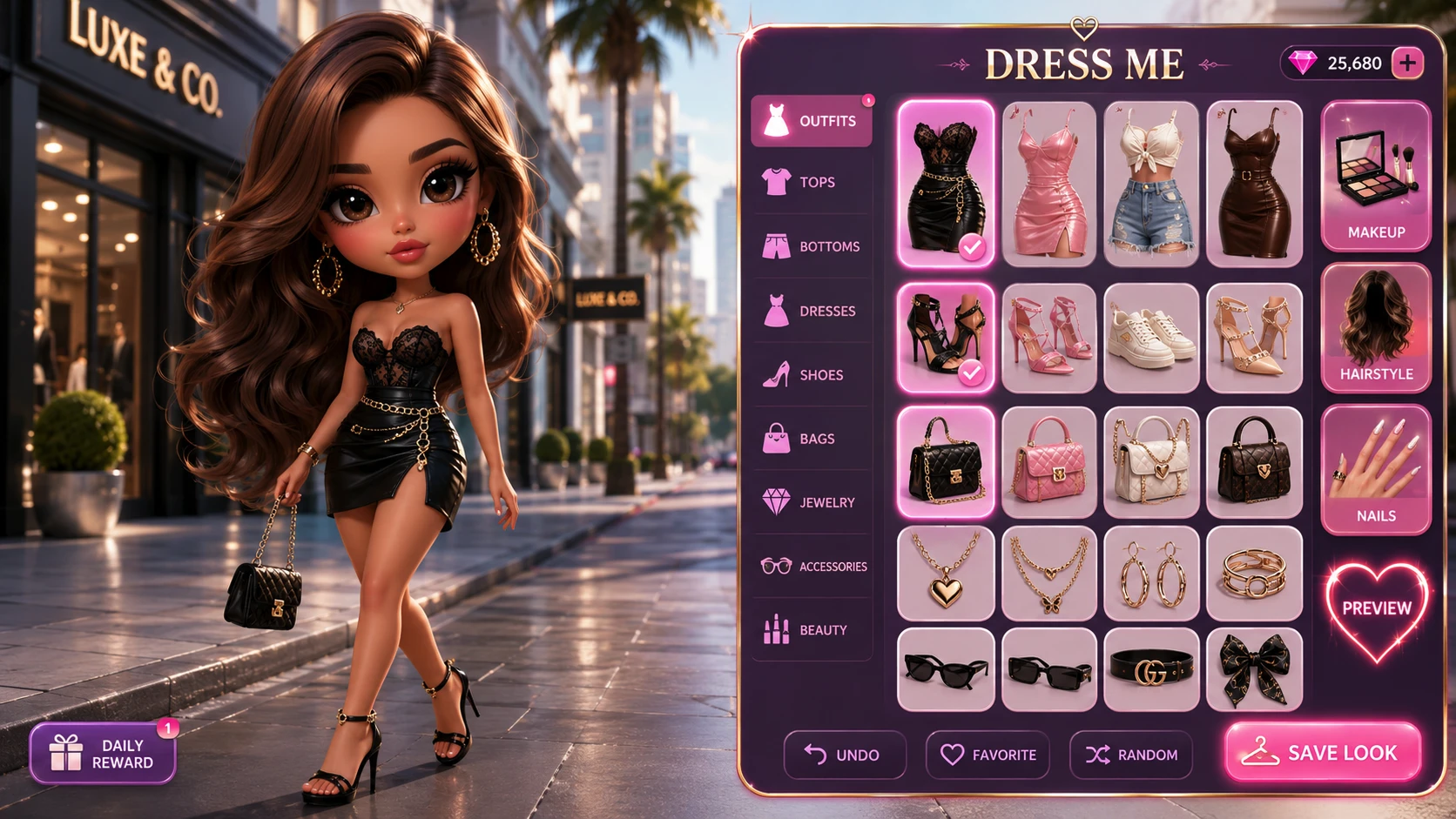 Style a Glam Dress-Up Doll Version of You