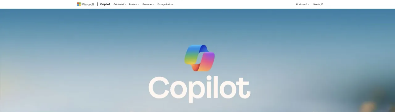 Microsoft Copilot experience on Microsoft's official website