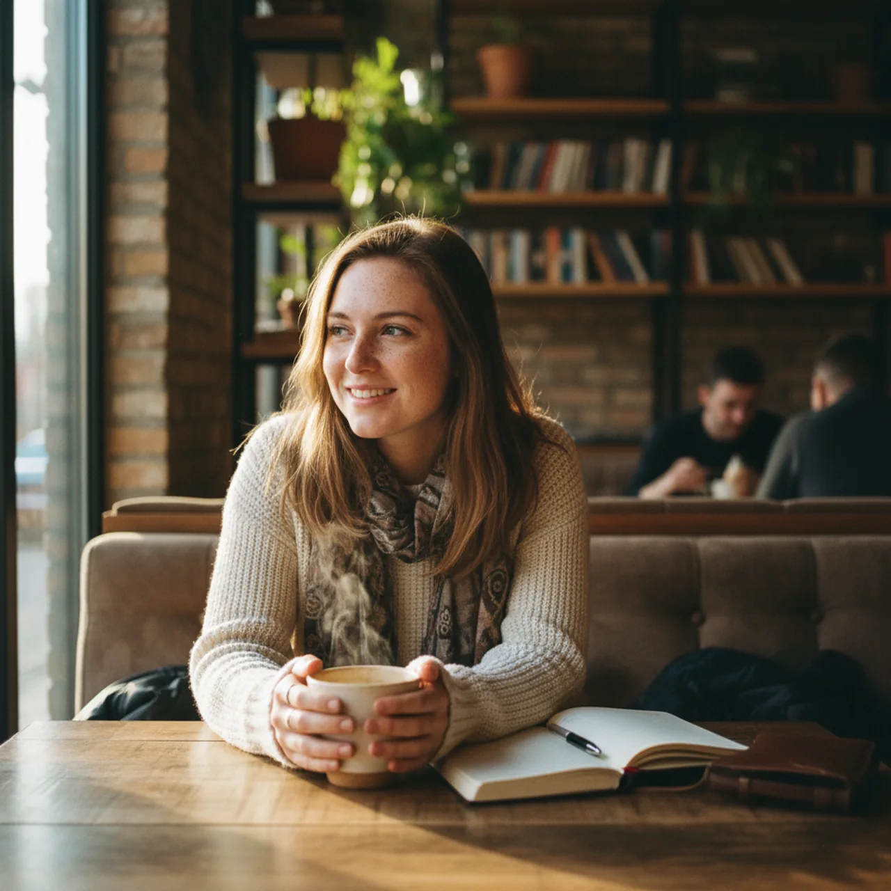 Cozy café portrait used to explain the Nano Banana prompt structure