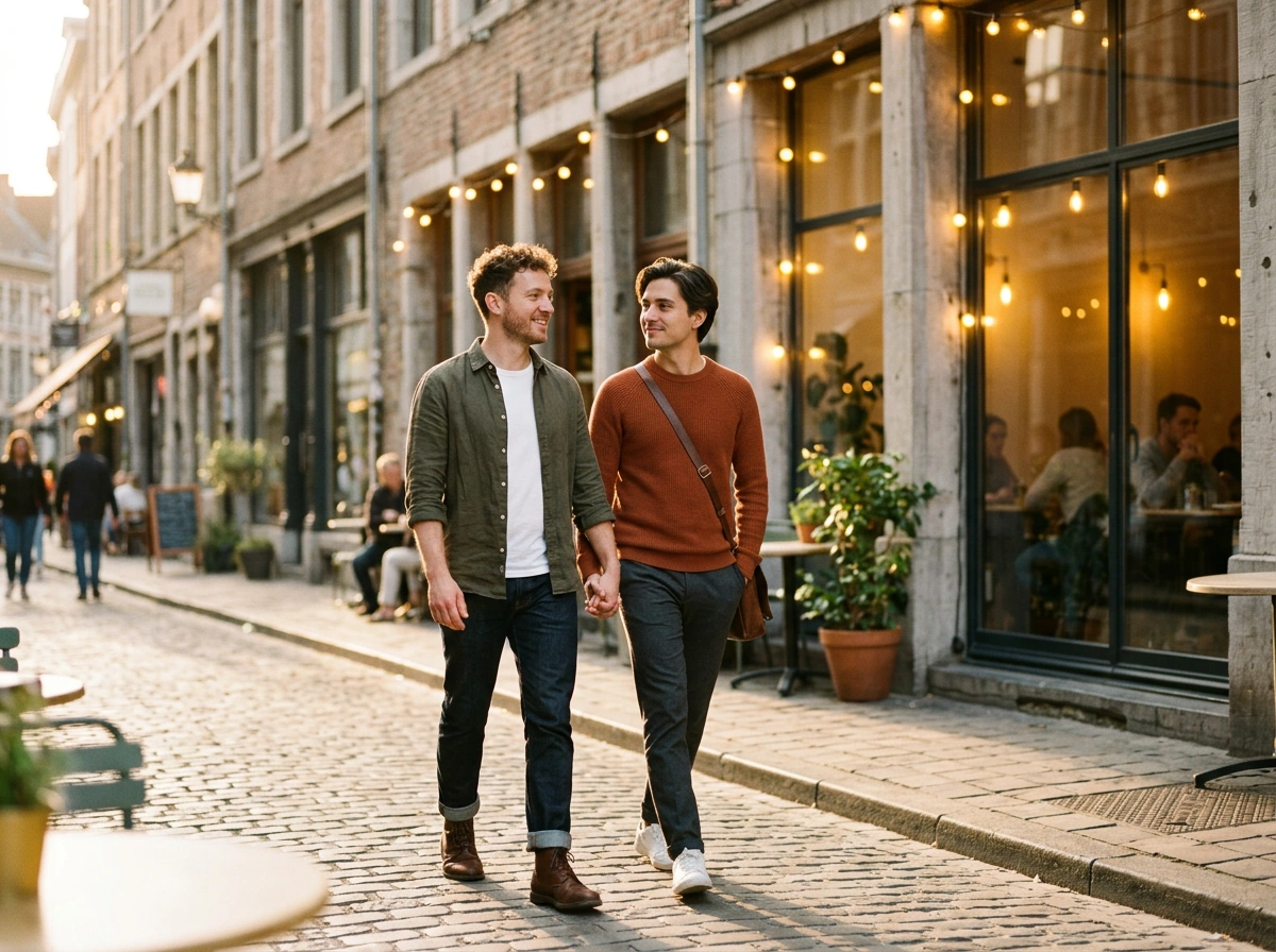 Golden Hour Romance: A Hand-in-Hand Walk Through the City