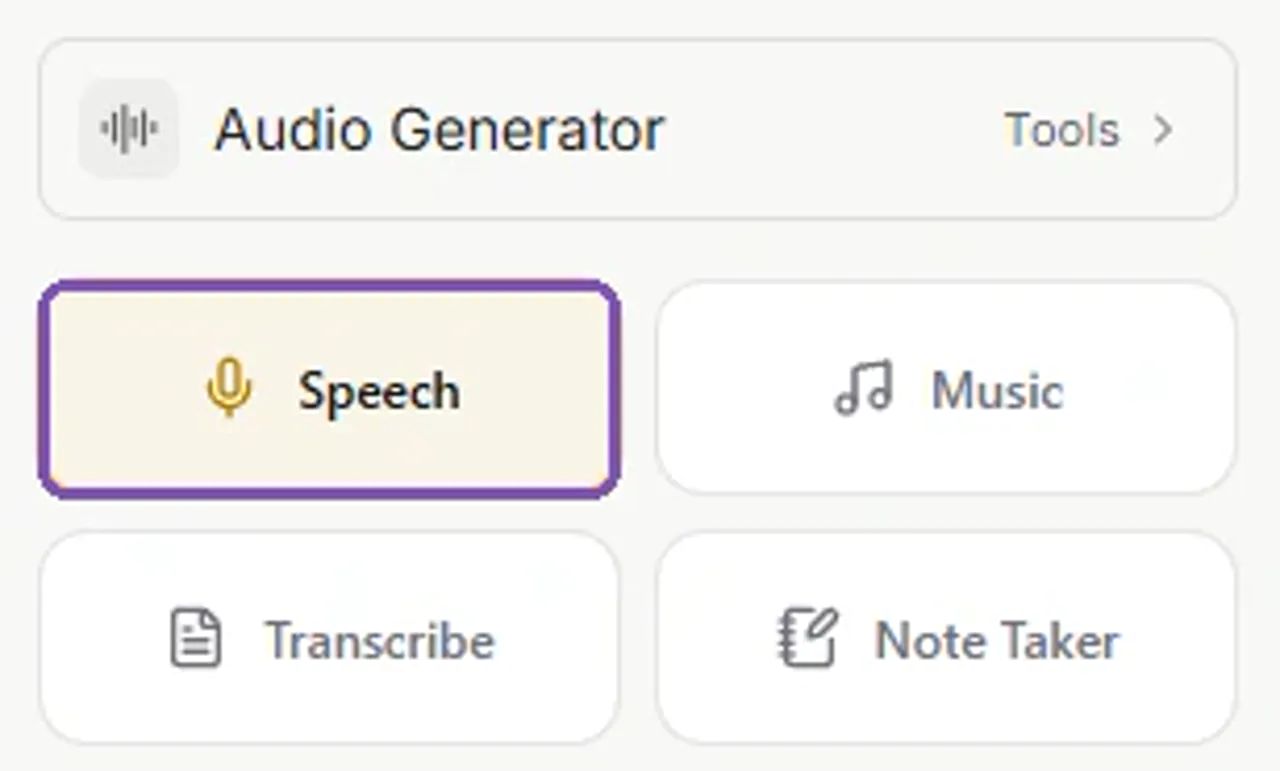 GlobalGPT Audio Generator with the Speech tab selected.