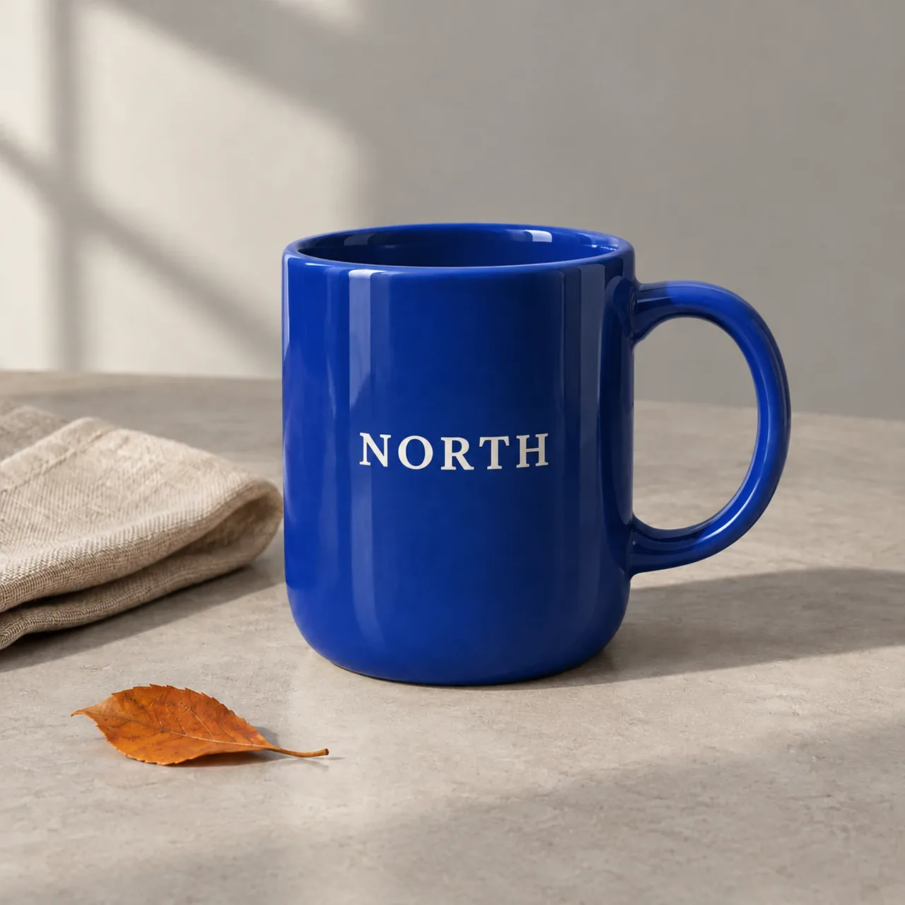 GPT Image 2.5 · attempt 2 — Blue handle and interior; white logo.