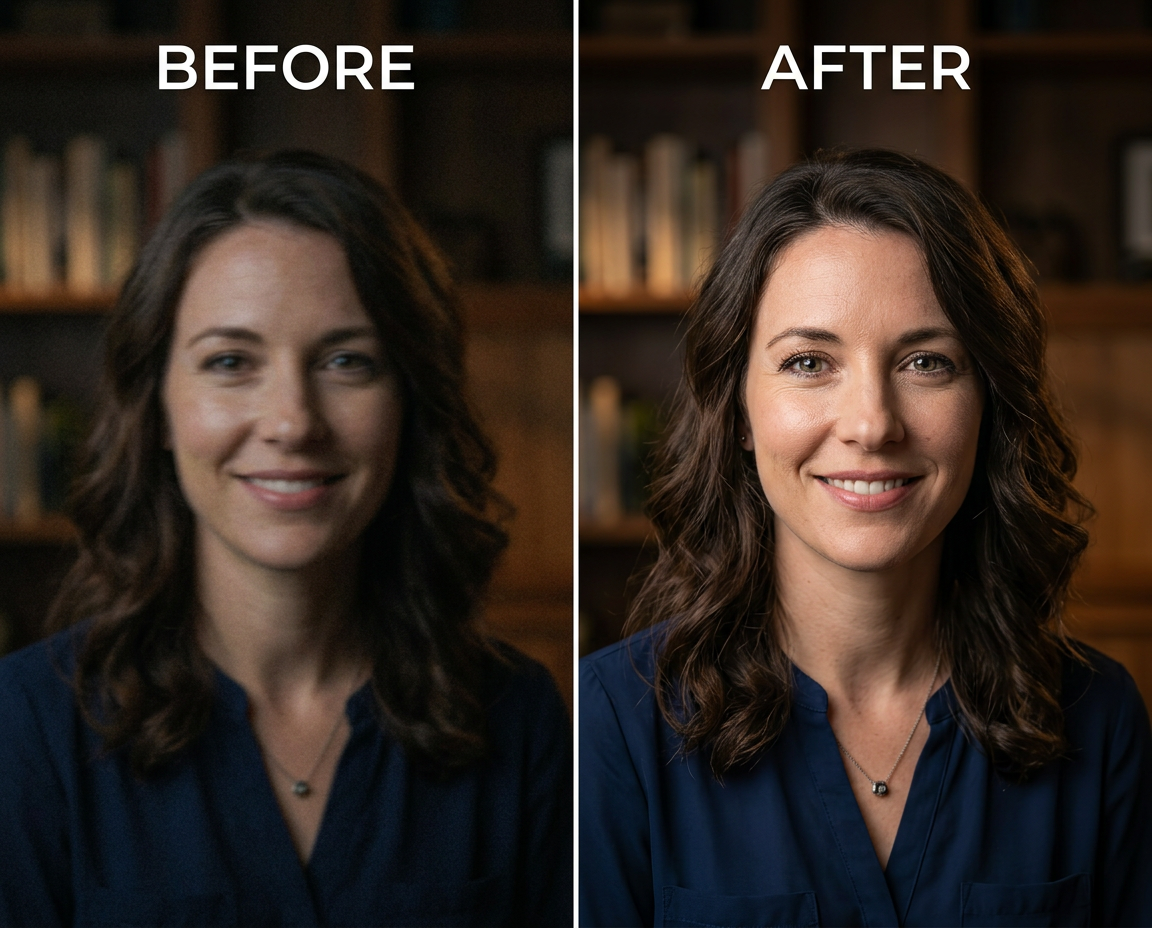 Restore blurry portrait footage into a cleaner, sharper HD video.