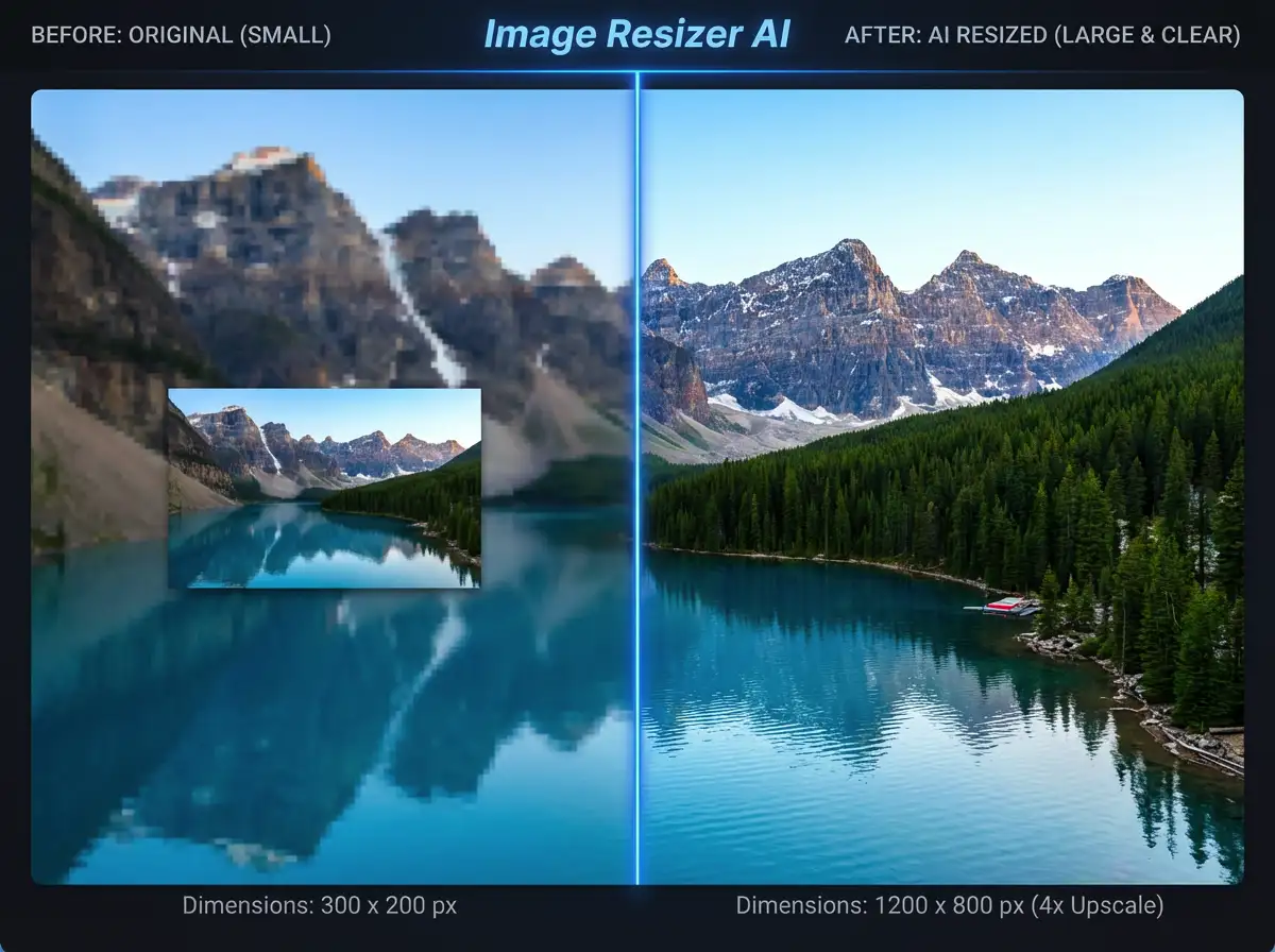Resize landscape photos with AI-powered accuracy.