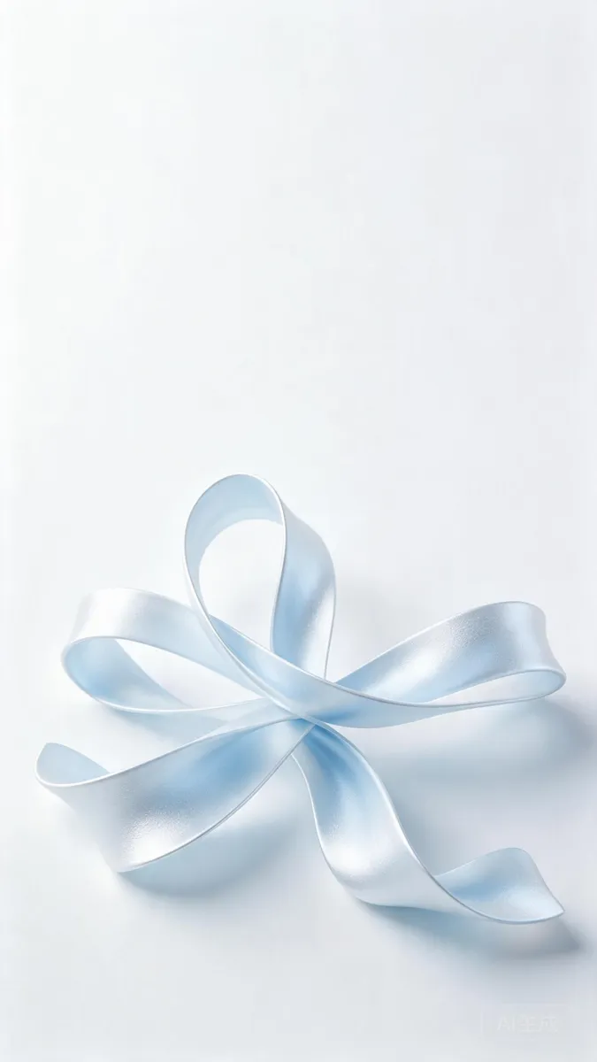 Light blue flowing ribbons on a pale background