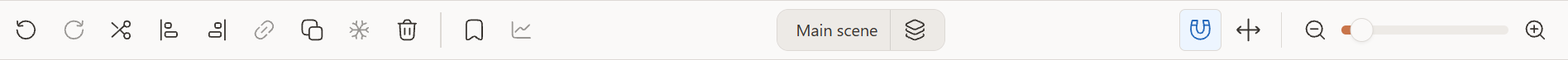 Actual timeline toolbar, with individual controls explained below