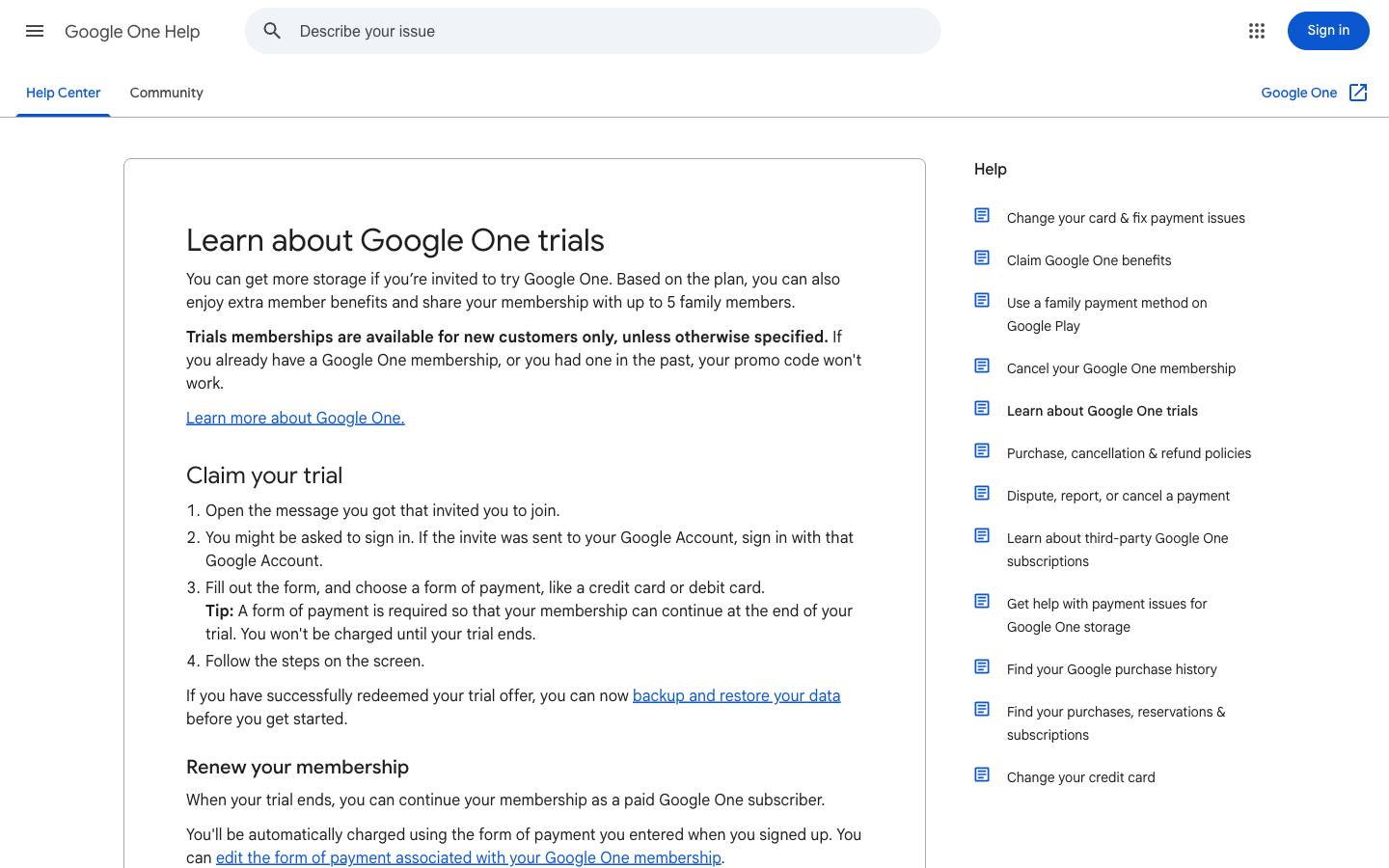 Google One 试用指南,介绍邀请步骤、支付方式要求及自动续订