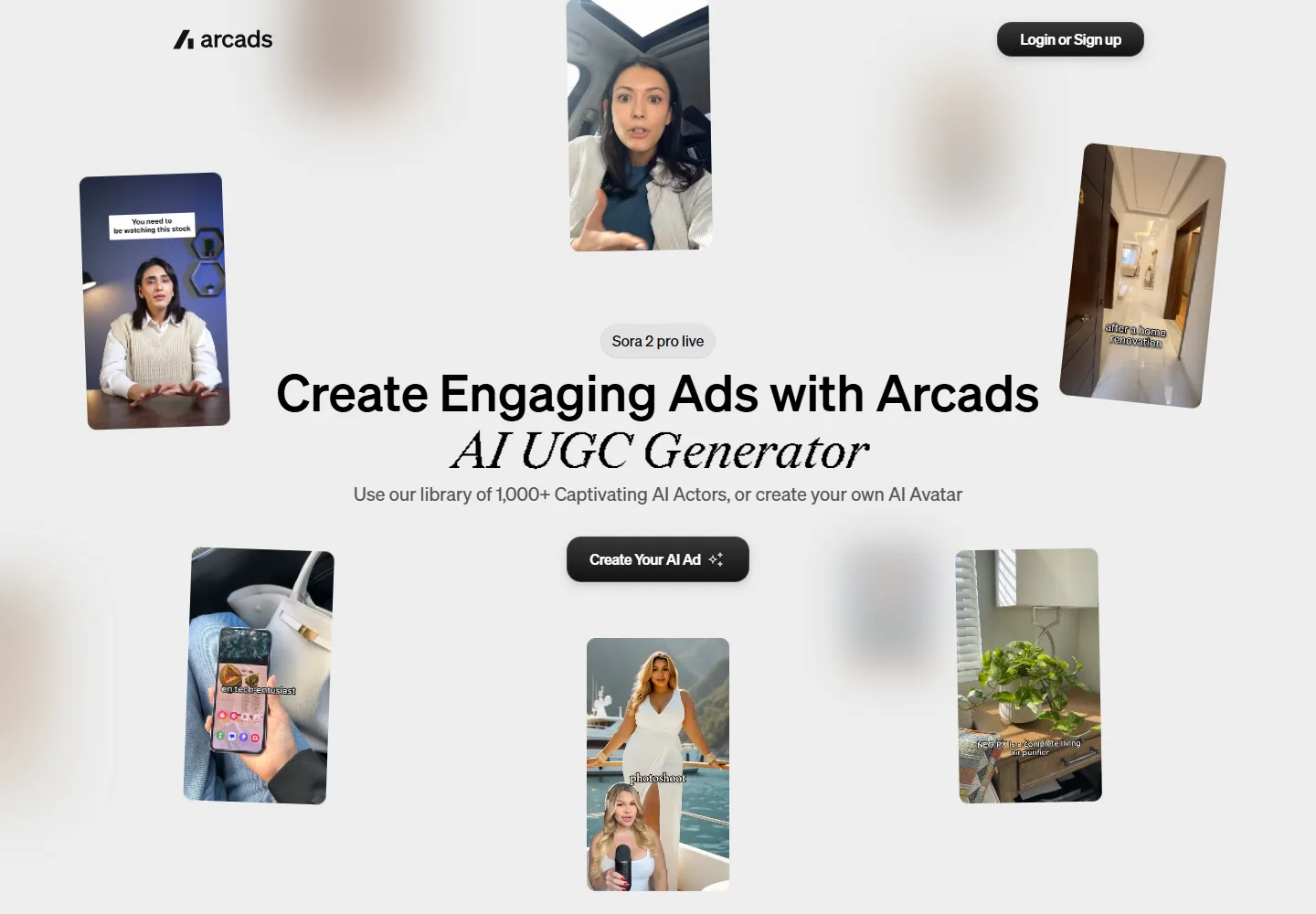 Arcads official AI UGC workflow page