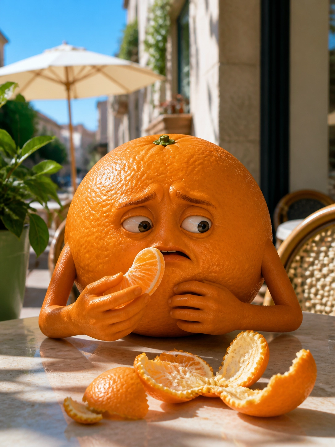 Orange Self-Eating Table